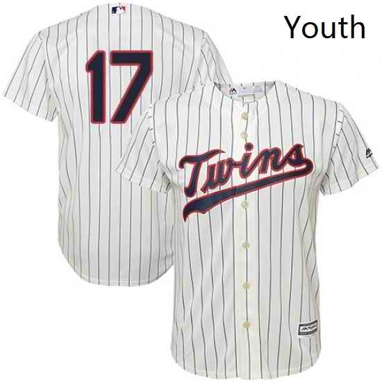 Youth Majestic Minnesota Twins 17 Jose Berrios Replica Cream Alternate Cool Base MLB Jersey